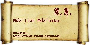 Müller Mónika névjegykártya